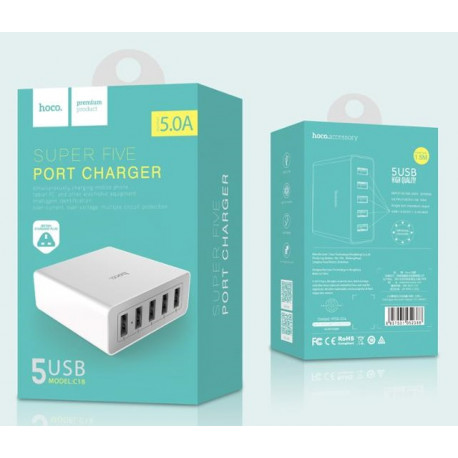 HOCO C18a Super Five Port Charger 5xUSB 3.0 in Weiss