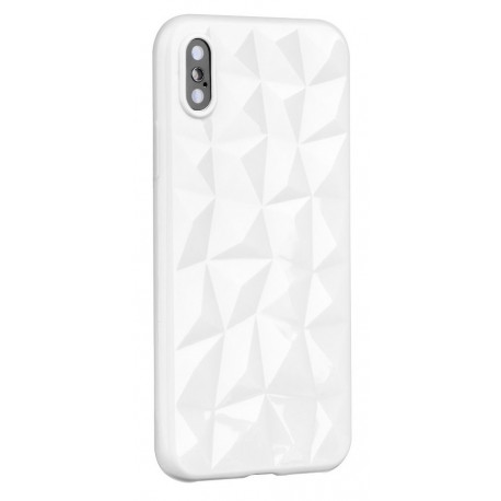 Silikonhülle mit geometrischem Design für iPhone XS Max in Weiss