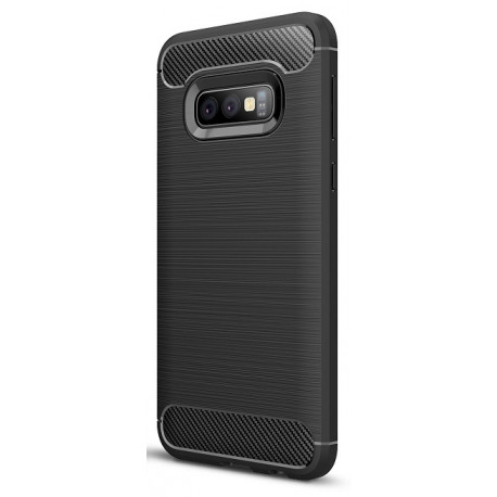 Carbon Etui Case für Samsung S10e in Schwarz