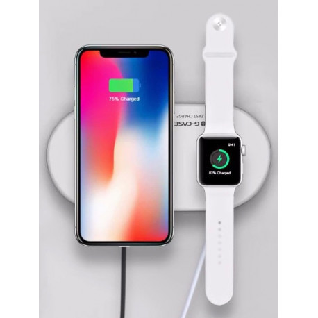 G-Case WC-06 2in1Fast Wireless Charger Phone/ Apple Watch in Weiss