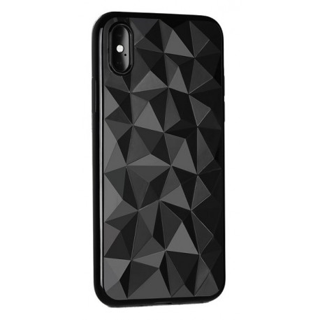 Silikonhülle mit geometrischem Design für iPhone XS Max in Schwarz