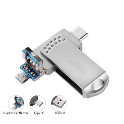 Universal 4 in 1 64GB Flash Disk in Silber