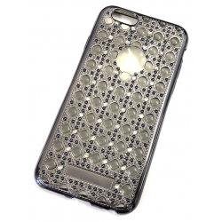 Silikonhülle in Grau mit Diamanten für iPhone 6/6S