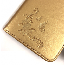 Schutzhülle, Etui für iPhone X Flower Sewingin Gold