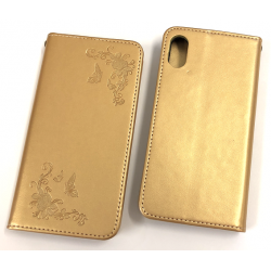 Schutzhülle, Etui für iPhone X Flower Sewingin Gold