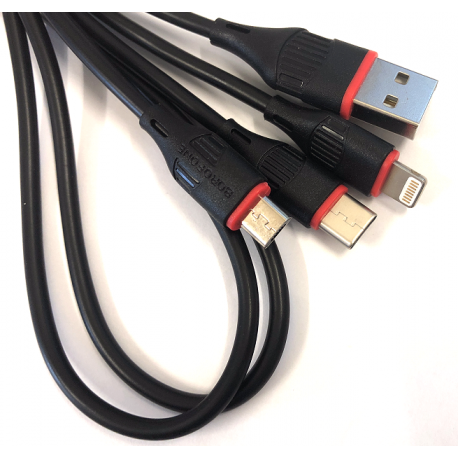 BOROFONE 3in1Multi USB Ladekabel in Schwarz