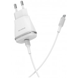 BOROFONE BA1A USB Charger mit Type-C Charging Kabel in Weiss