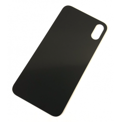 Back Cover Glass with Big Camera Hole for iPhone X in Schwarz