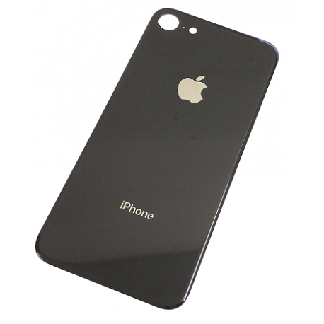 Back Cover Glass with Big Camera Hole for iPhone 8 Schwarz