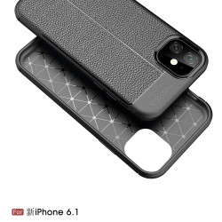 Litchi Case für iPhone 11 in Schwarz