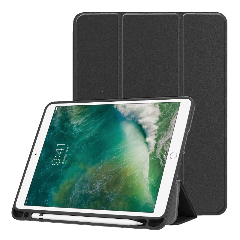 Schwarz Kunstleder Case mit Stift Platz fÃ¼r iPad Air 1/ Air 2