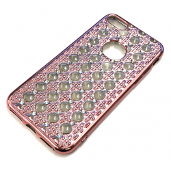 Silikonhülle in Rose Gold mit Diamanten für iPhone 7/8