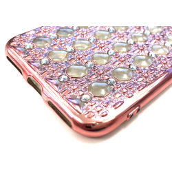 Silikonhülle in Rose Gold mit Diamanten für iPhone 7/8