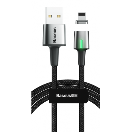 Baseus 2m Zinc Magnetic USB Charging Cable for Lightning Schwarz