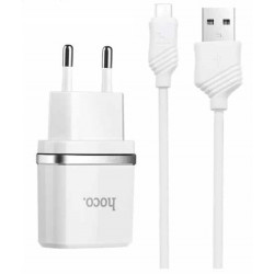 HOCO C11 Smart USB Charger mit Kabel Micro USB in Weiss