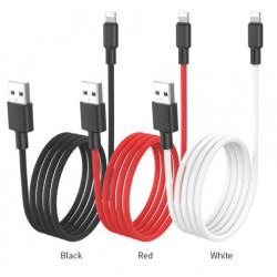 HOCO X29 Carbon Fiber Texture Cable to iPhone in Red