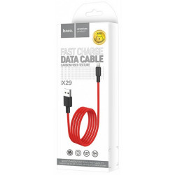 HOCO X29 Carbon Fiber Texture Cable to iPhone in Red