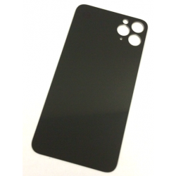 Back Cover Glass with Big Camera Hole for iPhone 11 Pro Max in Schwarz