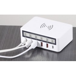 Multiport Quick USB Charger Station With Wireless Charging