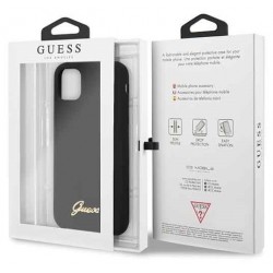 Original Guess Case Silicone Vintage Gold Logo in iPhone 11 in Schwarz