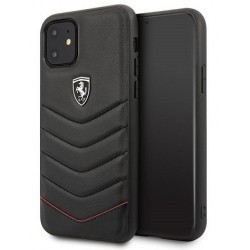 Original Ferrari Leather Case für iPhone 11 in Schwarz