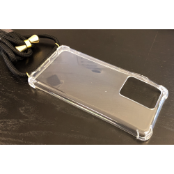 Transparent Anti Shock Etui with Schwarz Strap for Samsung S20 Ultra