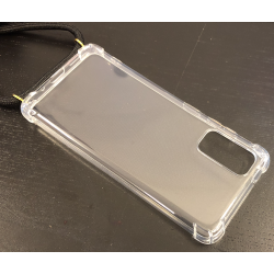 Transparent Anti Shock Etui with Schwarz Strap for Samsung S20