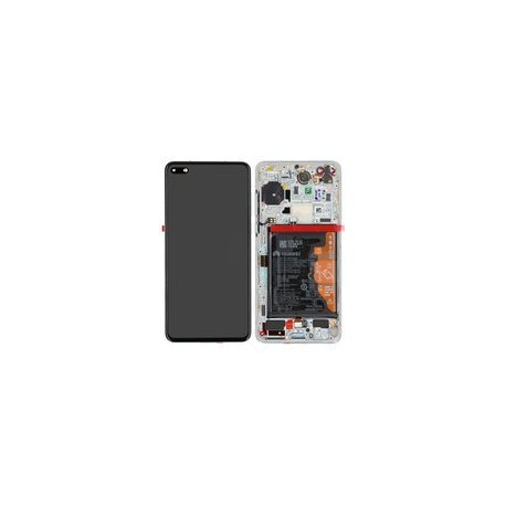 LCD Display + Touch + Frame + Battery für ANA-LNX9, ANA-LX4 Huawei P40 - ice white