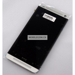 LCD Display in Weiss für HTC One M7 silber