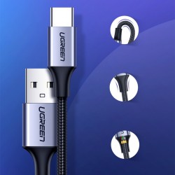 Ugreen USB - USB Typ C Quick Charge 3.0 3A 1M Datenkabel in Grau