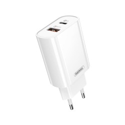 Remax Schnelllade Adapter EU USB / USB Type C Quick Charge QC 3.0 18W in Weiss