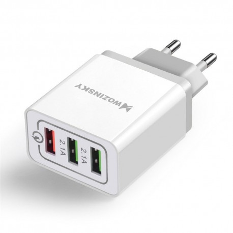 Wozinky WWC-01 Schnellladegerät QC 3.0 3x USB 30W in Weiss