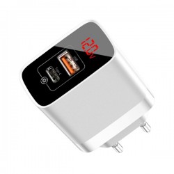 Baseus Mirror Lake PPS USB / Typ C Schnelladegerät Adapter mit digitalem Display A+C EU