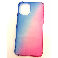 Anti-Shock Silikon Hülle mit Farbverlauf Blau / Pink für iPhone 12 Mini
