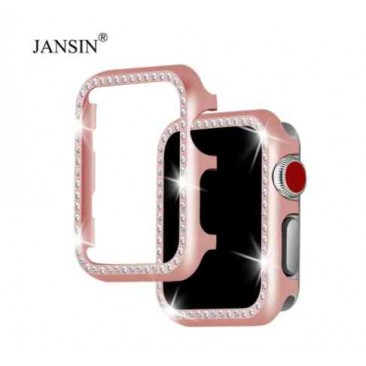 Jansin Apple Smartwatch Case 40 mm mit Glitzer Armband in Gold