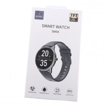 Wiwu Sw04 Smart Watch mit Bluethooth Health Tracker in Schwarz