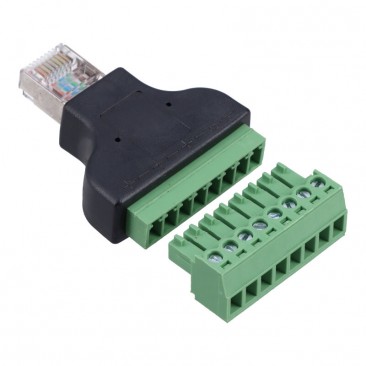 RJ45 (Male) to 8 Pin network solder free plug