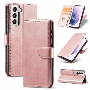 Etui Magnet Case booktype case schutzhülle aufklappbare hülle für Samsung Galaxy S21 Ultra 5G rosa
