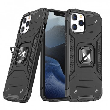 Etui Wozinsky Ring Armor Tough Hybrid Case Cover + Magnethalterung für iPhone 12 Pro / iPhone 12 schwarz