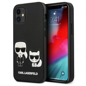Etui Karl Lagerfeld KLHCP12SPCUSKCBK iPhone 12 mini 5,4" schwarz Hardcase Ikonik Karl & Choupette