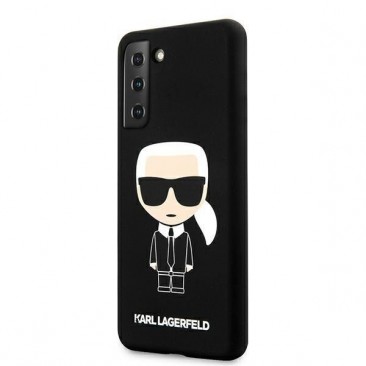 Etui Karl Lagerfeld KLHCS21MSLFKBK Samsung S21+ schwarz Silikon Iconic