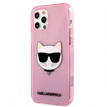 Etui Karl Lagerfeld KLHCP12LCHTUGLP iPhone 12 Pro Max 6.7 " rosa Glitzer Choupette