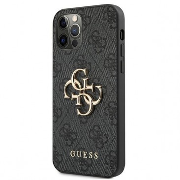 Etui Guess GUHCP12M4GMGGR iPhone 12/12 Pro 6.1 " grau 4G Big Metal Logo