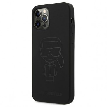 Etui Karl Lagerfeld KLHCP12LSILTTBK iPhone 12 Pro Max 6.7 " schwarz Silikon Ikonik Outline