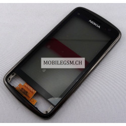 0089982 Original Touch Panel mit Rahmen für Nokia C6-00 Schwarz