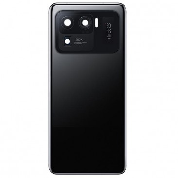 Akkudeckel für Xiaomi Mi 11 Ultra mit Rückkamera Deko in Schwarz