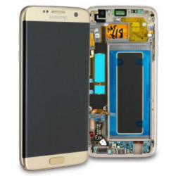 OEM Display mit Rahmen für Samsung Galaxy S7 Edge in Gold