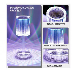 16 farben Diamant Tisch Lampe Touch Remote Acryl Kristall Dekorative Schreibtisch Lampe USB Aufladbare