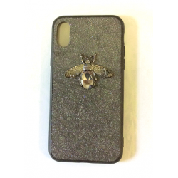 Handyhülle mit einem glitzernden insektenförmigen Ornament für iPhone X/XS