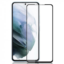 Panzerglas für Samsung S23 mit Seiden Oberfläche für Fingerprint in Schwarz